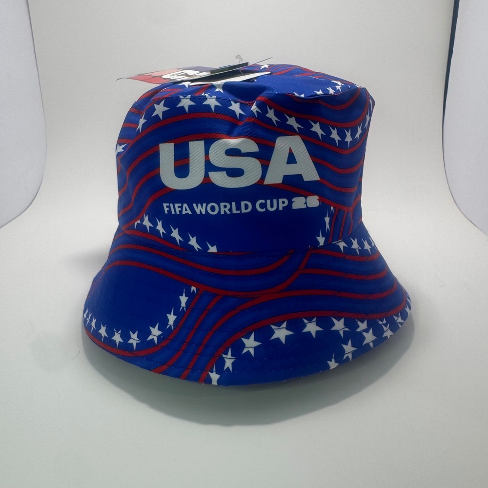 FIFA Bucket Hat Unisex OS Blue New USA World Cup 2026 Stars Stripes BHF26USAMC24